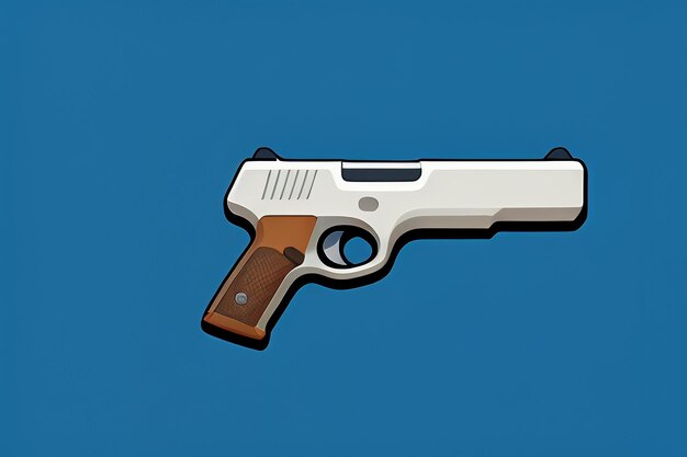 Pistol toy cartoon icon virtual item game prop simple style gun weapon illustration ui design