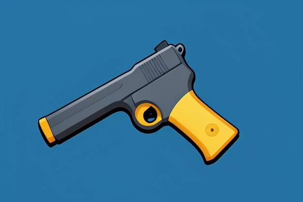 Pistol toy cartoon icon virtual item game prop simple style gun weapon illustration ui design