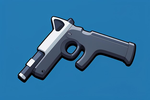 Pistol toy cartoon icon virtual item game prop simple style gun weapon illustration ui design