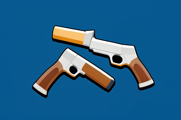 Pistol toy cartoon icon virtual item game prop simple style gun weapon illustration ui design