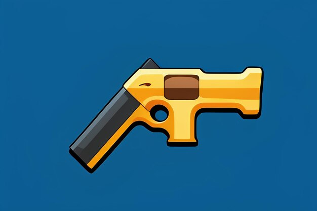 Pistol toy cartoon icon virtual item game prop simple style gun weapon illustration ui design