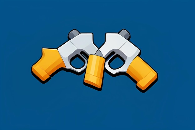 Photo pistol toy cartoon icon virtual item game prop simple style gun weapon illustration ui design