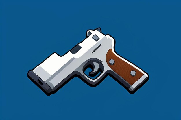 Pistol toy cartoon icon virtual item game prop simple style gun weapon illustration ui design