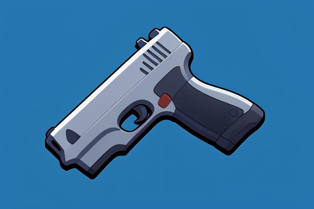 Pistol toy cartoon icon virtual item game prop simple style gun weapon illustration ui design