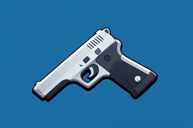 Pistol toy cartoon icon virtual item game prop simple style gun weapon illustration ui design