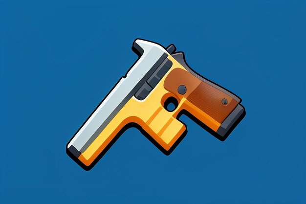 Pistol toy cartoon icon virtual item game prop simple style gun weapon illustration ui design