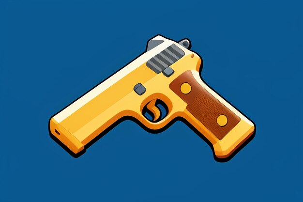 Pistol toy cartoon icon virtual item game prop simple style gun weapon illustration ui design