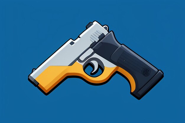 Pistol toy cartoon icon virtual item game prop simple style gun weapon illustration ui design