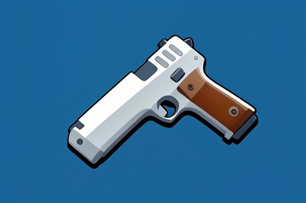 Pistol toy cartoon icon virtual item game prop simple style gun weapon illustration ui design