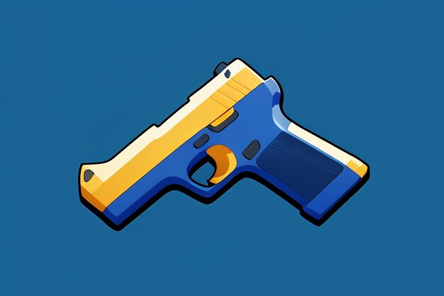 Pistol toy cartoon icon virtual item game prop simple style gun weapon illustration ui design