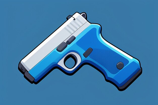 Pistol toy cartoon icon virtual item game prop simple style gun weapon illustration ui design