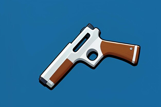 Pistol toy cartoon icon virtual item game prop simple style gun weapon illustration ui design