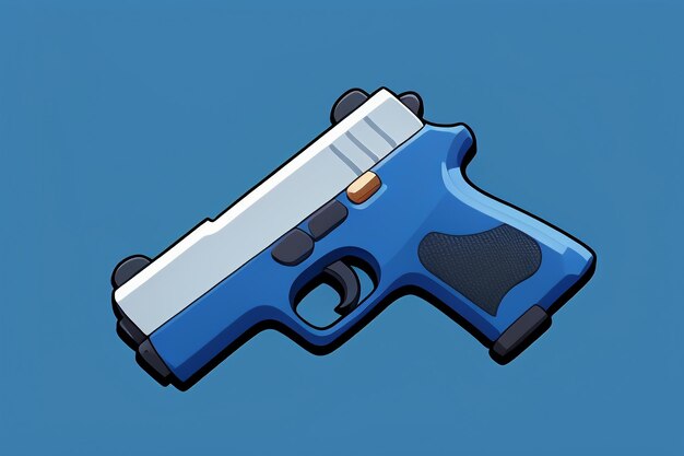 Pistol toy cartoon icon virtual item game prop simple style gun weapon illustration ui design