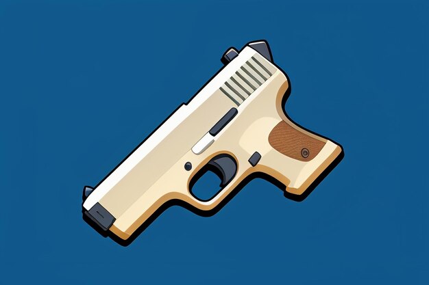 Pistol toy cartoon icon virtual item game prop simple style gun weapon illustration ui design