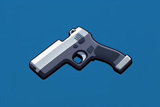 Pistol toy cartoon icon virtual item game prop simple style gun weapon illustration ui design