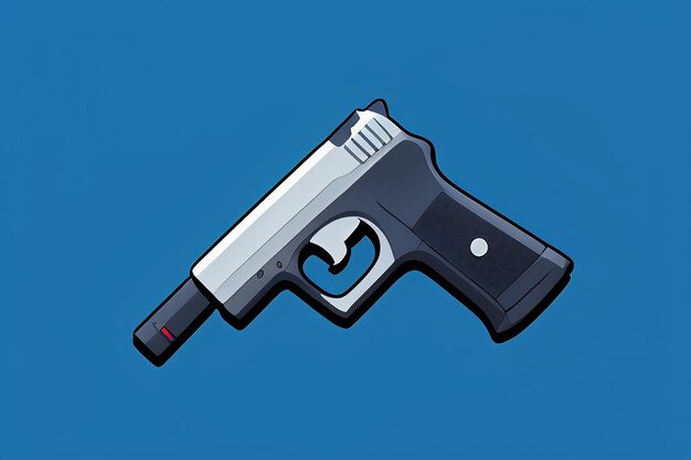 Pistol toy cartoon icon virtual item game prop simple style gun weapon illustration ui design