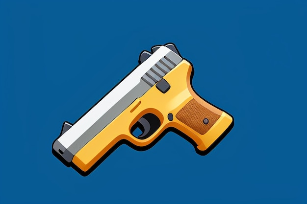 Pistol toy cartoon icon virtual item game prop simple style gun weapon illustration ui design