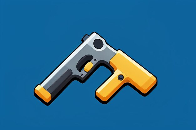 Pistol toy cartoon icon virtual item game prop simple style gun weapon illustration ui design