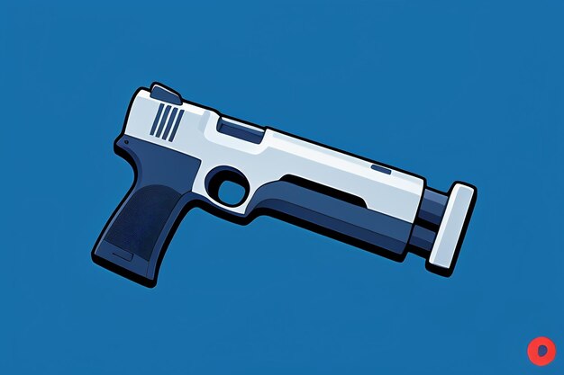 Pistol toy cartoon icon virtual item game prop simple style gun weapon illustration ui design