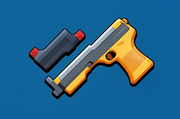 Pistol toy cartoon icon virtual item game prop simple style gun weapon illustration ui design