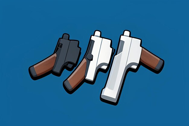 Pistol toy cartoon icon virtual item game prop simple style gun weapon illustration ui design