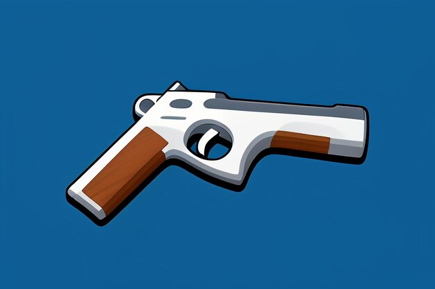 Pistol toy cartoon icon virtual item game prop simple style gun weapon illustration ui design