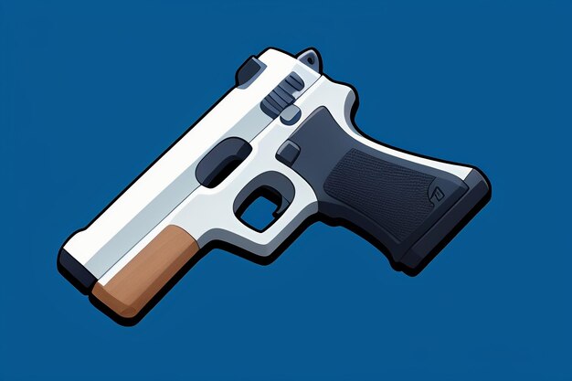 Pistol toy cartoon icon virtual item game prop simple style gun weapon illustration ui design