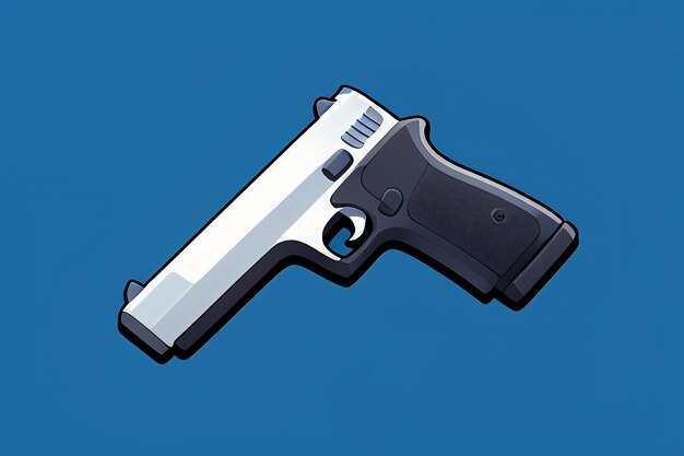 Pistol toy cartoon icon virtual item game prop simple style gun weapon illustration ui design