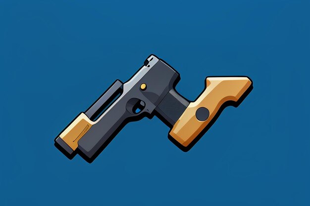 Pistol toy cartoon icon virtual item game prop simple style gun weapon illustration ui design