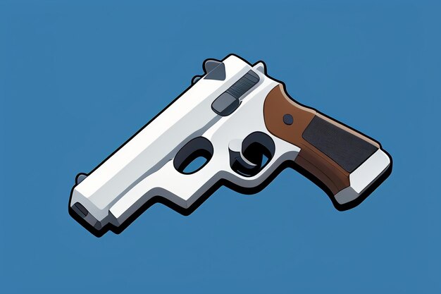 Pistol toy cartoon icon virtual item game prop simple style gun weapon illustration ui design