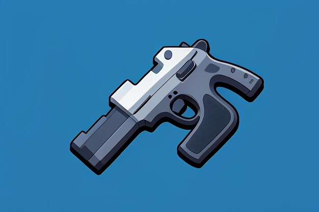 Pistol toy cartoon icon virtual item game prop simple style gun weapon illustration ui design