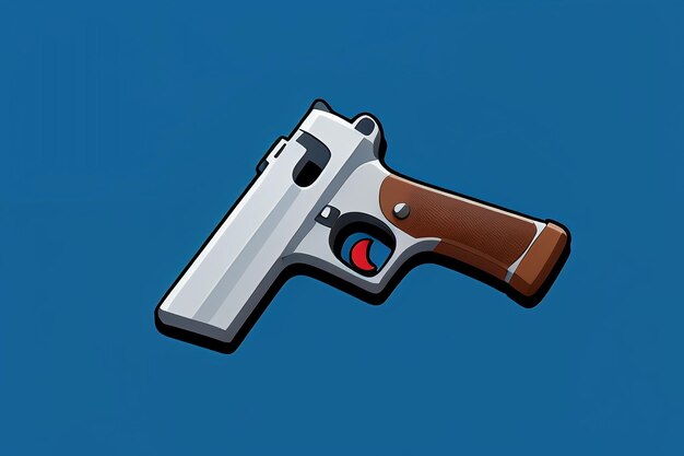 Pistol toy cartoon icon virtual item game prop simple style gun weapon illustration ui design