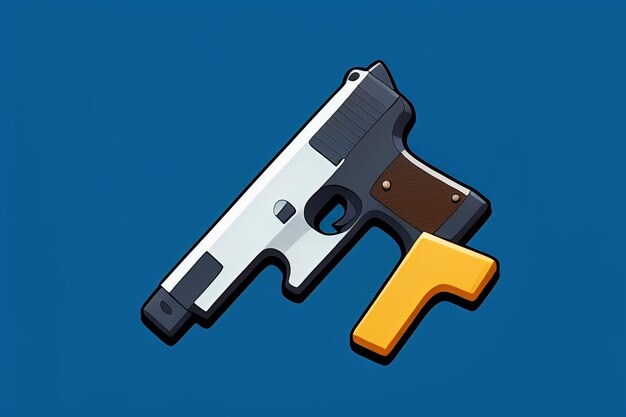 Pistol toy cartoon icon virtual item game prop simple style gun weapon illustration ui design