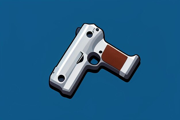 Pistol toy cartoon icon virtual item game prop simple style gun weapon illustration ui design