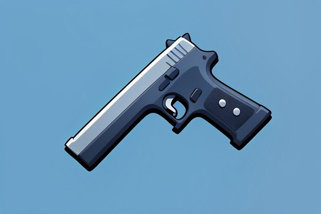 Pistol toy cartoon icon virtual item game prop simple style gun weapon illustration ui design