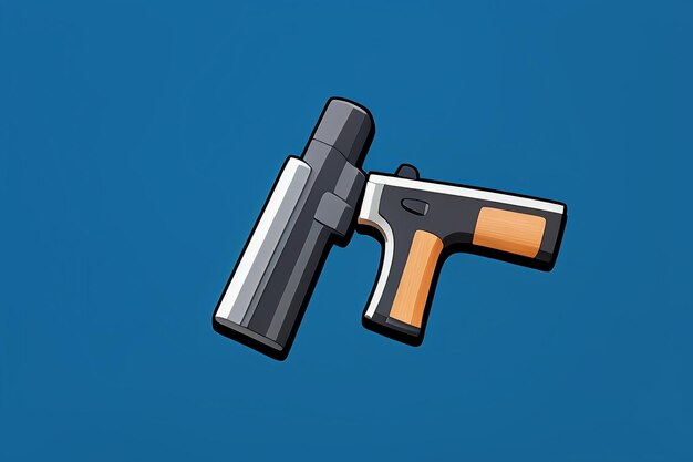 Pistol toy cartoon icon virtual item game prop simple style gun weapon illustration ui design