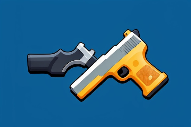 Pistol toy cartoon icon virtual item game prop simple style gun weapon illustration ui design