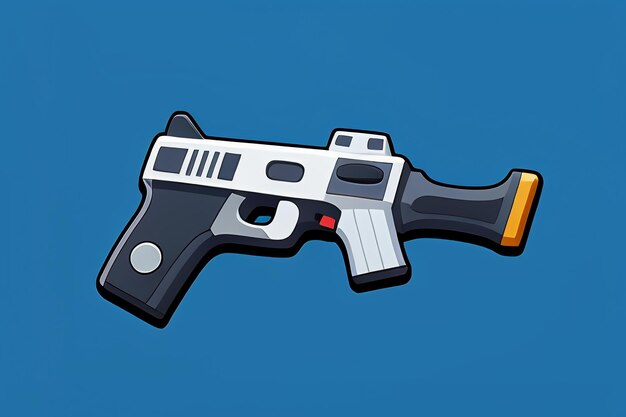 Pistol toy cartoon icon virtual item game prop simple style gun weapon illustration ui design