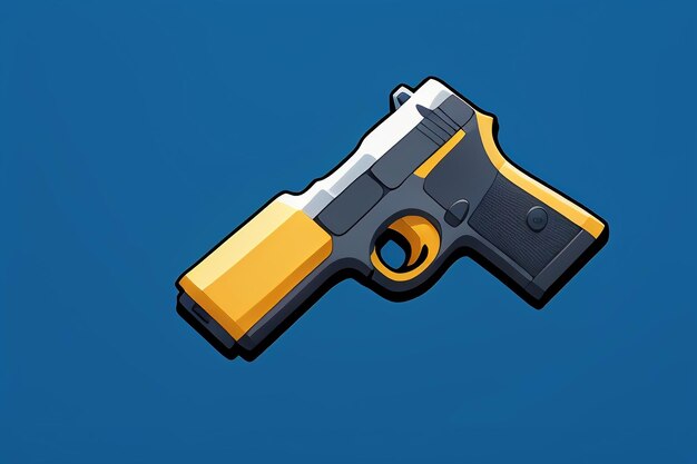 Pistol toy cartoon icon virtual item game prop simple style gun weapon illustration ui design