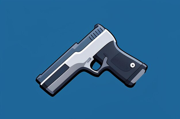 Pistol toy cartoon icon virtual item game prop simple style gun weapon illustration ui design