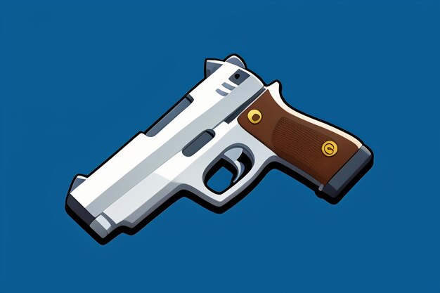 Pistol toy cartoon icon virtual item game prop simple style gun weapon illustration ui design