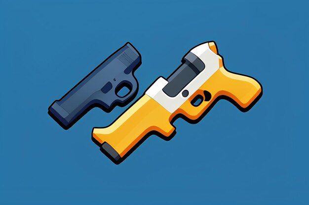 Pistol toy cartoon icon virtual item game prop simple style gun weapon illustration ui design