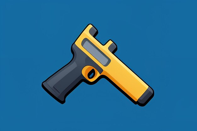 Pistol toy cartoon icon virtual item game prop simple style gun weapon illustration ui design