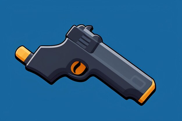 Pistol toy cartoon icon virtual item game prop simple style gun weapon illustration ui design