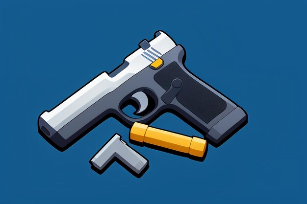 Pistol toy cartoon icon virtual item game prop simple style gun weapon illustration ui design