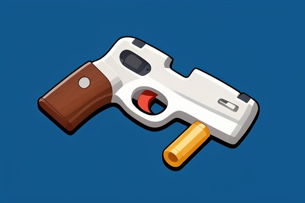 Pistol toy cartoon icon virtual item game prop simple style gun weapon illustration ui design