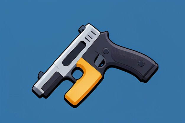 Pistol toy cartoon icon virtual item game prop simple style gun weapon illustration ui design