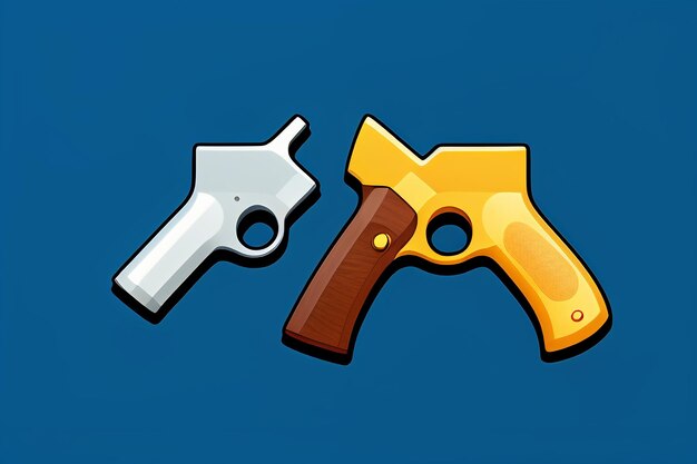 Pistol toy cartoon icon virtual item game prop simple style gun weapon illustration ui design