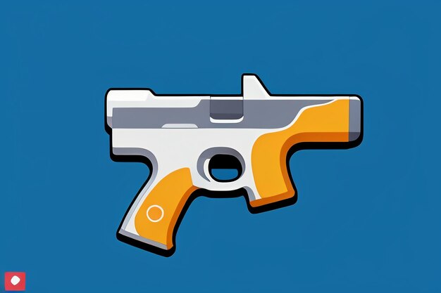 Pistol toy cartoon icon virtual item game prop simple style gun weapon illustration ui design