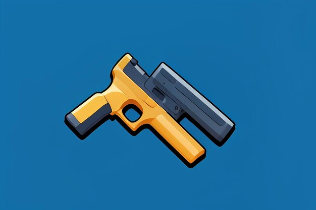 Pistol toy cartoon icon virtual item game prop simple style gun weapon illustration ui design